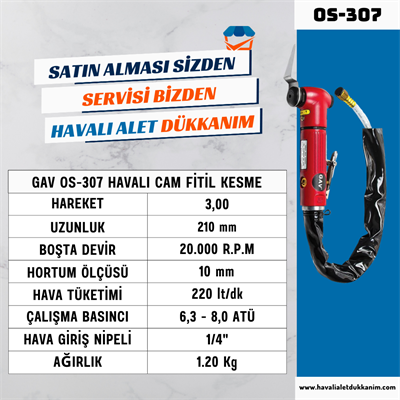 GAV OS-307 Havalı Cam Fitil Kesme
