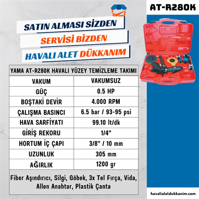 YAMA AT-R280K Havalı Yüzey Temizleme Takımı / Pas-Boya Sökücü