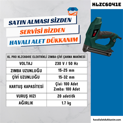 KL PRO KLZC6041E Elektrikli Zımba-Çivi Çakma Makinesi