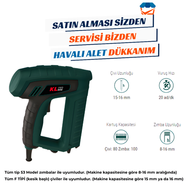 KL PRO KLZC6030E Elektrikli Zımba-Çivi Çakma Makinesi