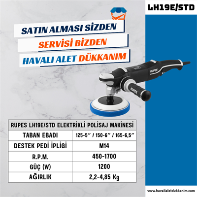 RUPES LH19E/STD Elektrikli Polisaj Makinesi 180 mm