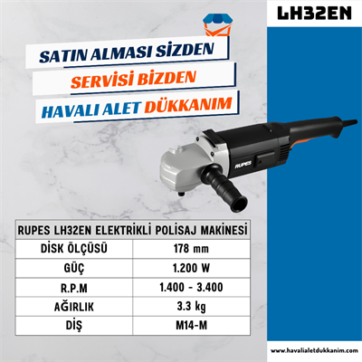 RUPES LH32EN Elektrikli Polisaj Makinesi 180 mm