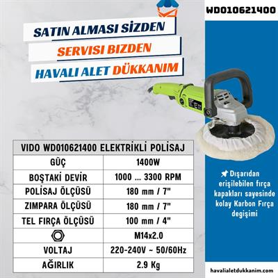 VIDO WD010611400 Elektrikli Polisaj 180 mm 1400W