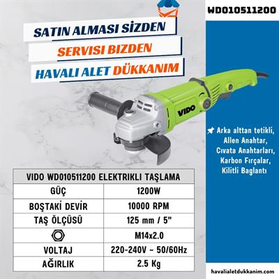 VIDO WD010511200 Elektrikli Taşlama 125 mm 1200W