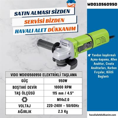 VIDO WD010560950 Elektrikli Taşlama 115 mm 950W