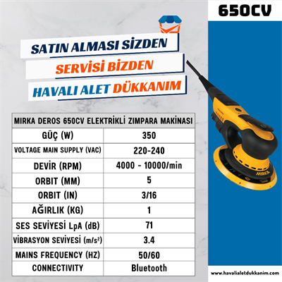 MIRKA DEROS 650CV Elektrikli Zımpara Makinesi 150 mm