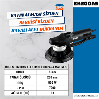 RUPES EK200AS Elektrikli Zımpara Makinesi 200 mm