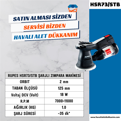 RUPES HSR73/STB Şarjlı Zımpara Makinesi 125 mm