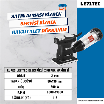 RUPES LE71TEC Elektrikli Zımpara Makinesi 80x130 mm