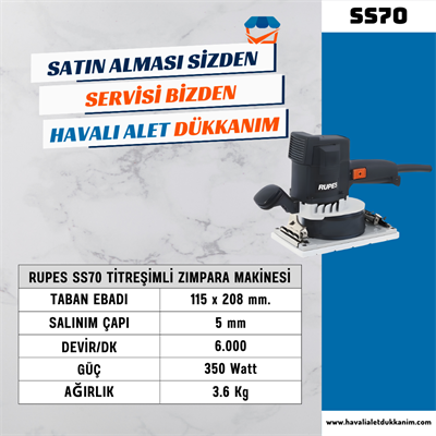 RUPES SS70 Titreşimli Zımpara Makinesi 115x210 mm