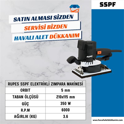 RUPES SSPF Elektrikli Zımpara Makinesi 210x115 mm (Toz Emişli)