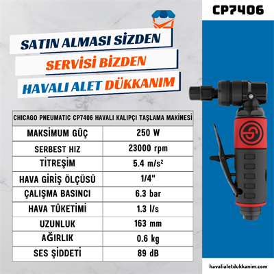 Chicago Pneumatic CP7406 Havalı Kalıpçı Taşlama Makinesi 1/4