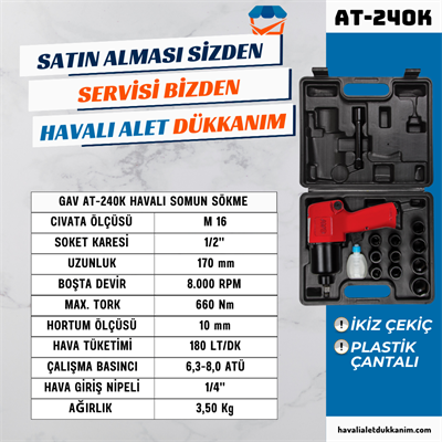 GAV AT-240K Havalı Somun Sökme