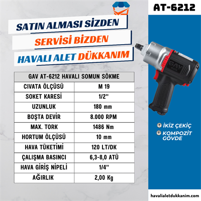 GAV AT-6212 Havalı Somun Sökme 1/2