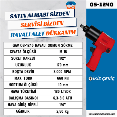 GAV OS-1240 Havalı Somun Sökme 1/2