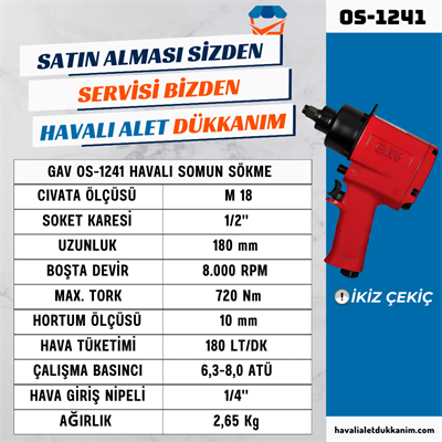 GAV OS-1241 Havalı Somun Sökme 1/2