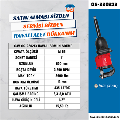GAV OS-220213 Havalı Somun Sökme 1