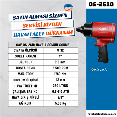 GAV OS-2610 Havalı Somun Sökme 1