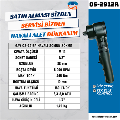 GAV OS-2912R Havalı Somun Sökme 1/2