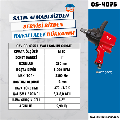GAV OS-4075 Havalı Somun Sökme 1
