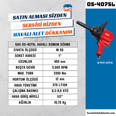 GAV OS-4075L Havalı Somun Sökme 1