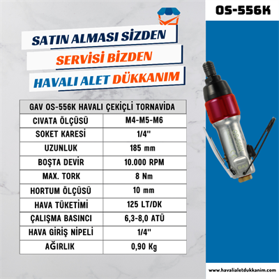 GAV OS-556K Havalı Çekiçli Tornavida
