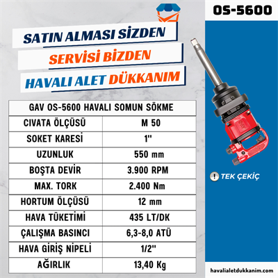 GAV OS-5600 Havalı Somun Sökme 1