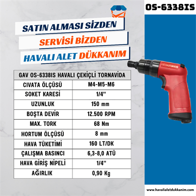 GAV OS-6338IS Havalı Çekiçli Tornavida