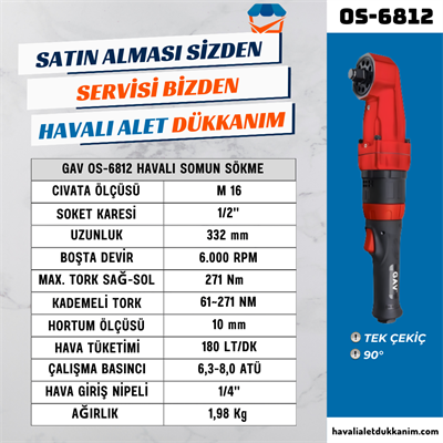 GAV OS-6812 Havalı Somun Sökme 1/2