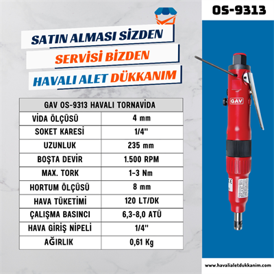 GAV OS-9313 Havalı Tornavida