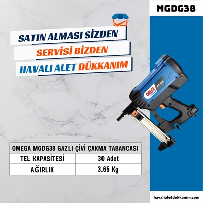 OMEGA MGDG38 Gazlı Çivi Çakma Tabancası 12-40 mm