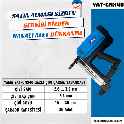 YAMA YAT-GNX40 Gazlı Betona Çivi Çakma Tabancası ve 5.000 Adet Çivi Gaz Dahil