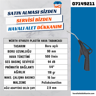 Würth 07149211 Plastik Hava Tabancası