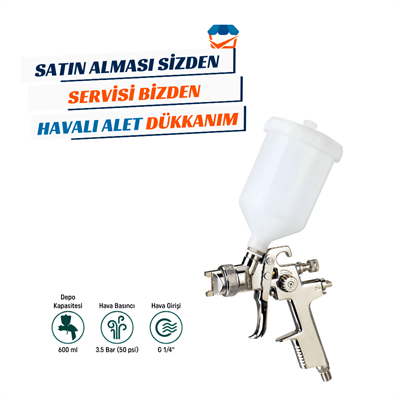 KL PRO AB17G Havalı Üstten Plastik Depo Boya Tabancası 1.4 mm