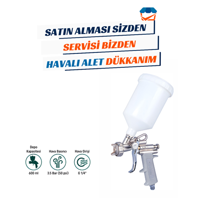 KL PRO E70 Havalı Üstten Plastik Depo Boya Tabancası 2.0 mm