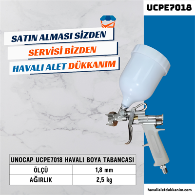 UNOCAP UCPE7018 Havalı Boya Tabancası Üstten Depo 1,8 mm