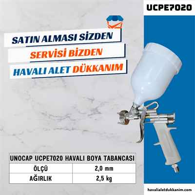 UNOCAP UCPE7020 Havalı Boya Tabancası Üstten Depo 2,0 mm