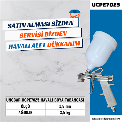 UNOCAP UCPE7030 Havalı Boya Tabancası Üstten Depo 3,0 mm