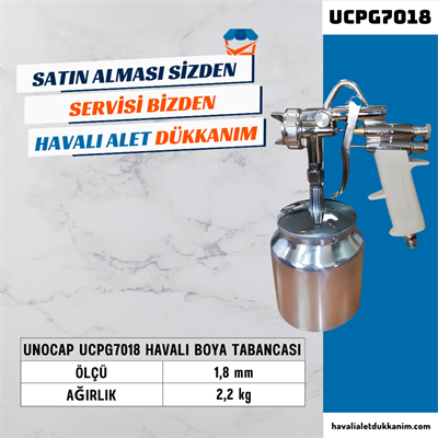 UNOCAP UCPG7018 Havalı Boya Tabancası Alttan Depo 1,8 mm