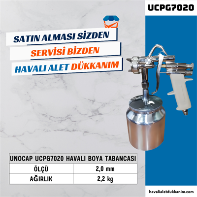 UNOCAP UCPG7020 Havalı Boya Tabancası Alttan Depo 2,0 mm