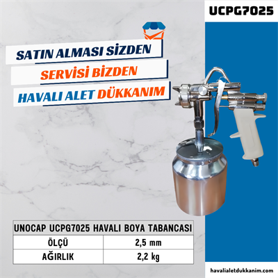 UNOCAP UCPG7025 Havalı Boya Tabancası Alttan Depo 2,5 mm