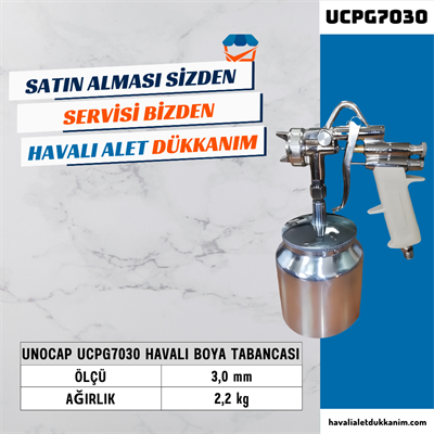 UNOCAP UCPG7030 Havalı Boya Tabancası Alttan Depo 3,0 mm