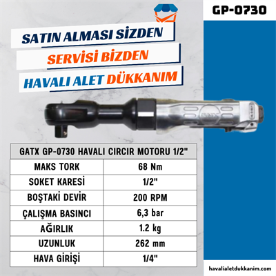 GATX GP-0730 Havalı Cırcır Motoru 1/2