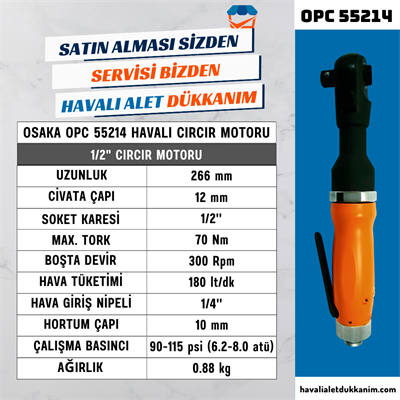 OSAKA OPC 55214 Havalı Cırcır Motoru 1/2