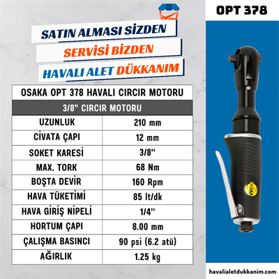 OSAKA OPT 378 Havalı Cırcır Motoru 3/8