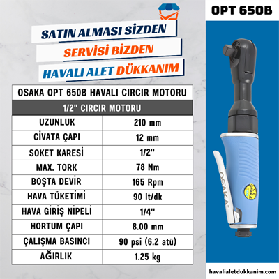 OSAKA OPT 650B Havalı Cırcır Motoru 1/2