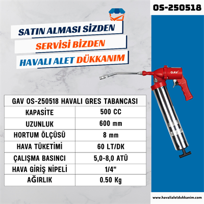 GAV OS-250518 Havalı Gres Tabancası
