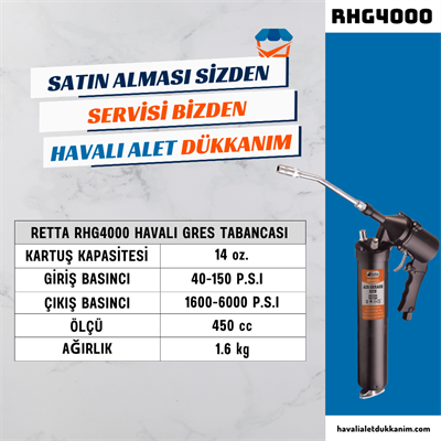 RETTA RHG4000 Havalı Gres Pompası