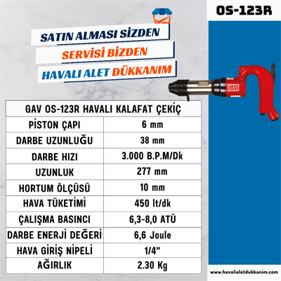 GAV OS-123R Havalı Kalafat Çekiç