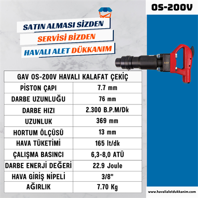 GAV OS-200V Havalı Kalafat Çekiç